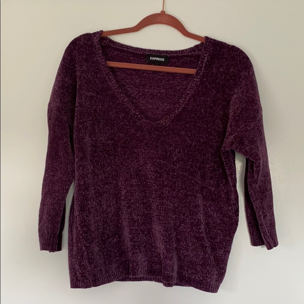 Chenille crop sweater